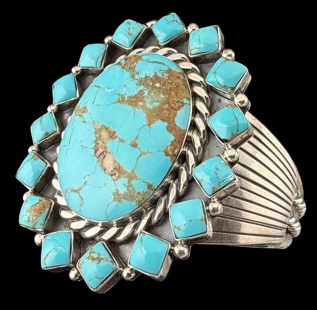 Navajo Sterling Silver Turquoise Cuff Bracelet