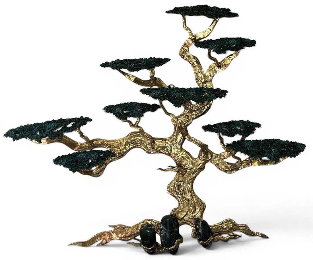 Danny Garcia (California, 1925-2012), Cypress Tree, Bronze With Monterey Jade