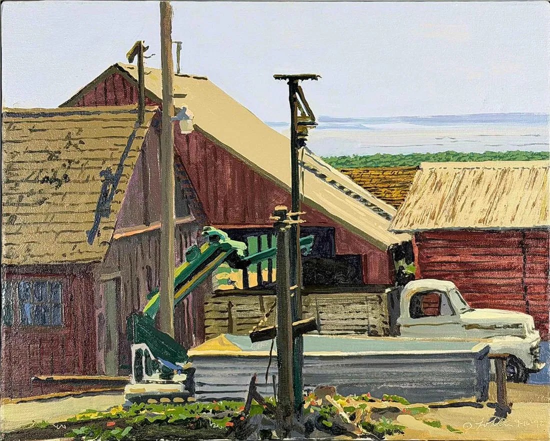 Peter Loftus (California, b. 1948), Barns: North Coast, Oil On Canvas