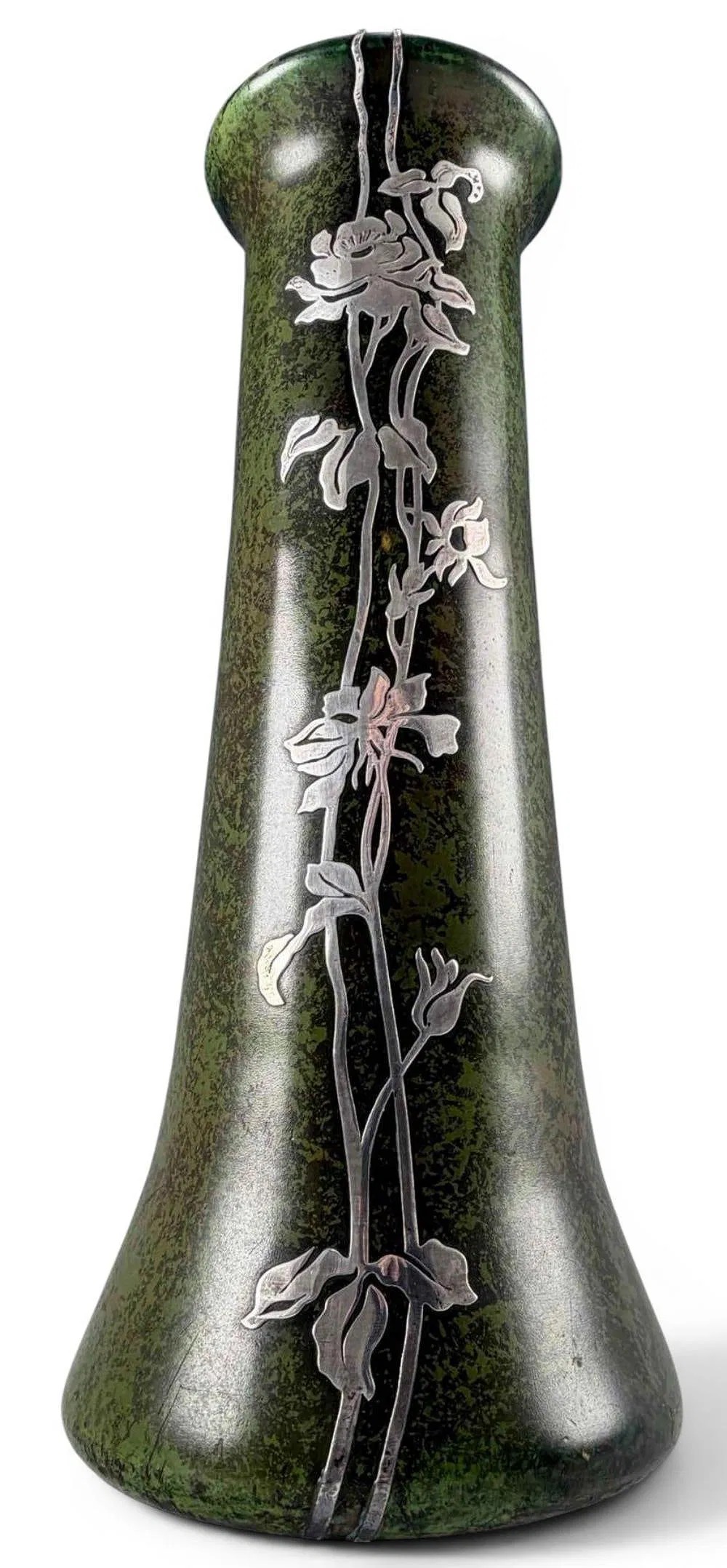 Heintz Sterling On Patinated Bronze Arts & Crafts Vase, c. 1915, Ex Christie's