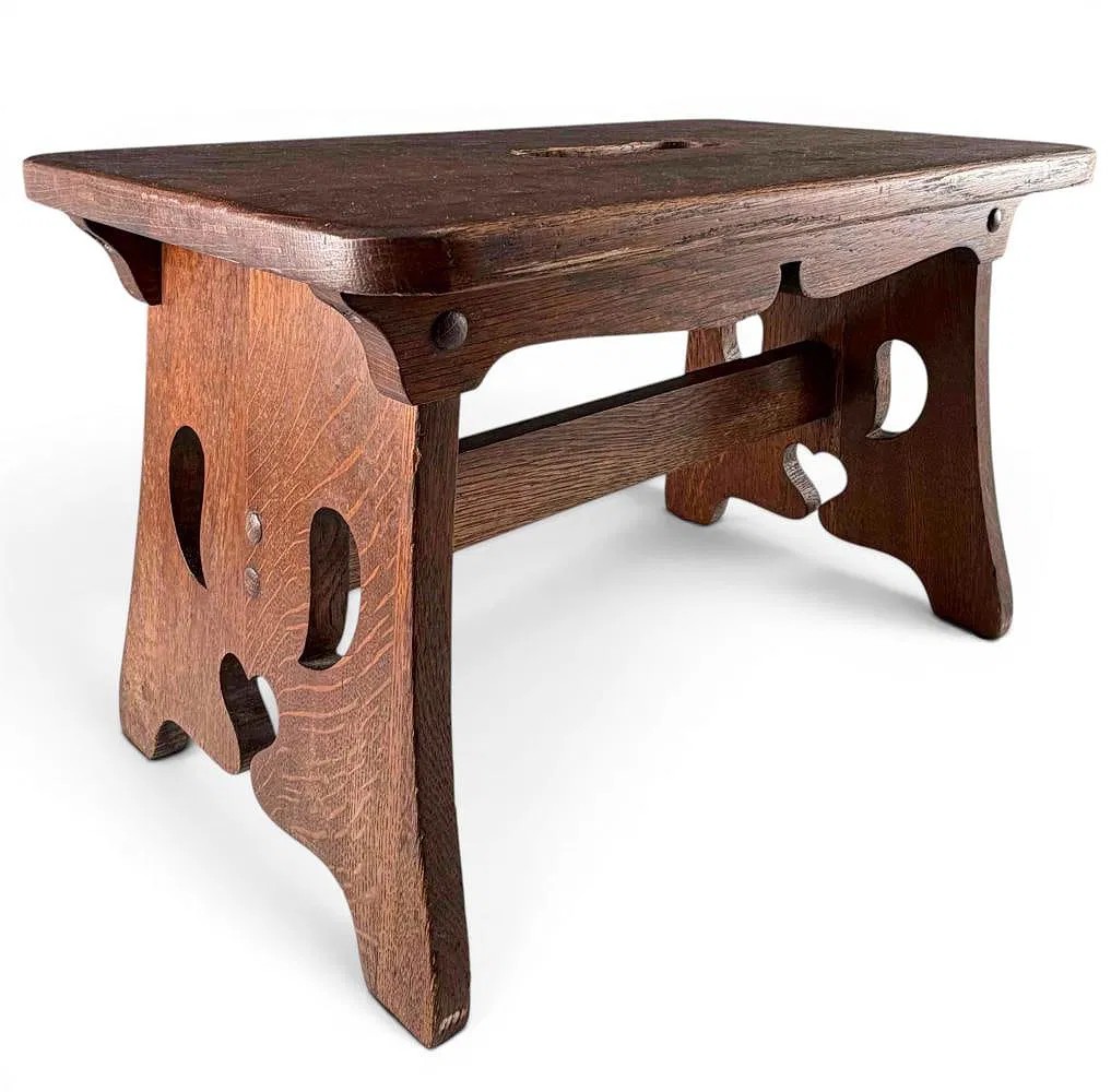 Limbert Arts & Crafts Oak Cricket Stool, No. 201