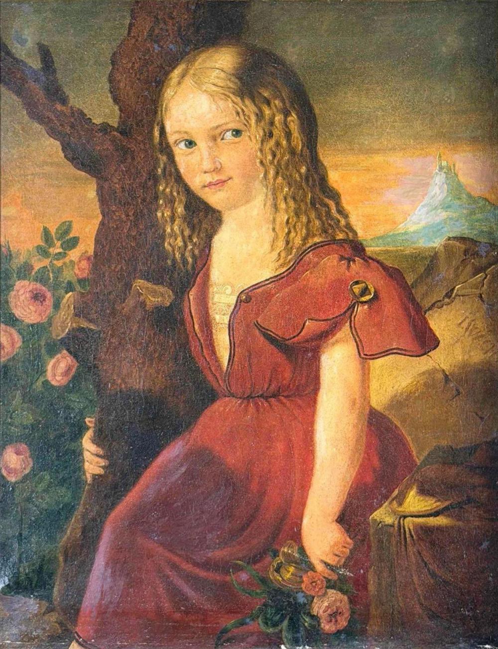 Johann Wachtel (Austrian, 1778-1843), Portrait Of Princess Hildegard Of Bavaria, Oil On Canvas