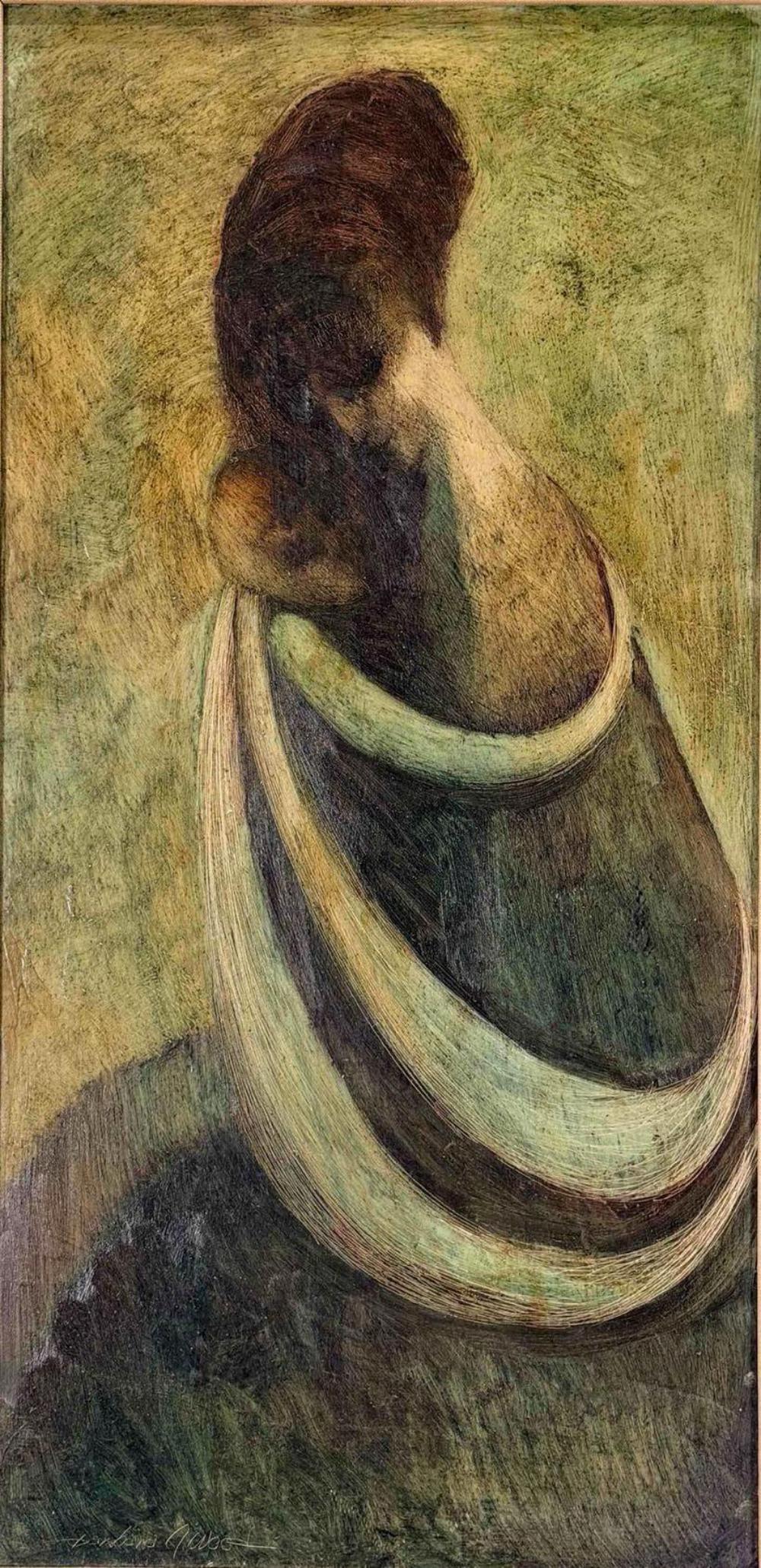Barbara Wood (American, 20th C.) Mother And Child, Oil On Panel Estimate $1,500-$2,500