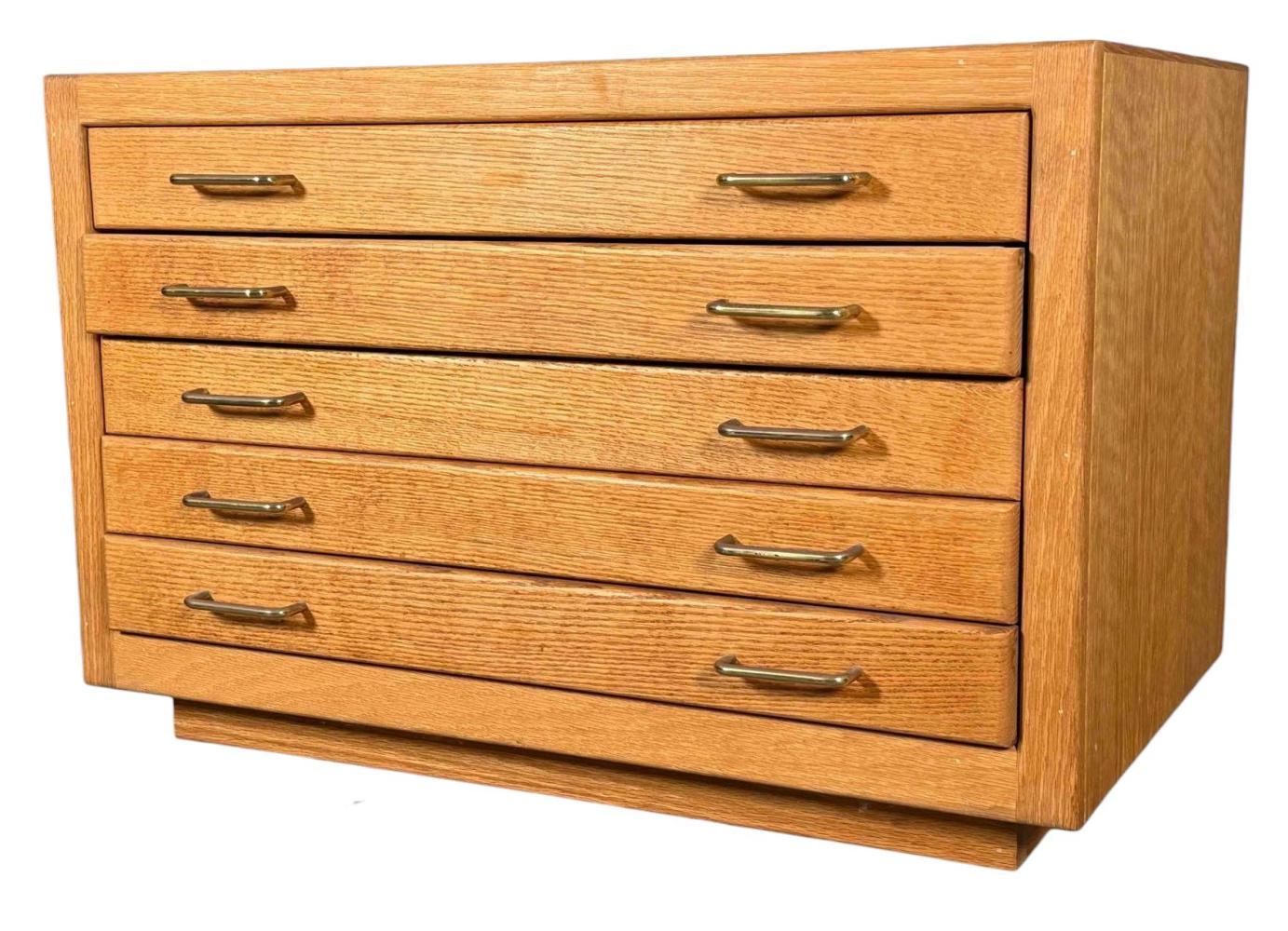 Mid-Century Modern Style Five Drawer Flat File Cabinet