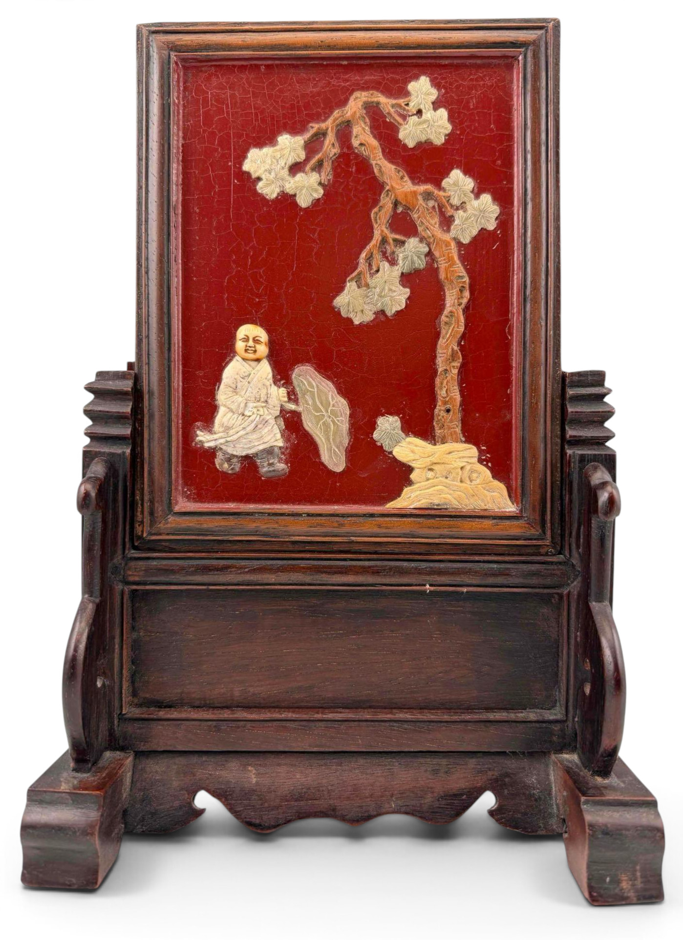 Antique Chinese Inlaid Table Screen