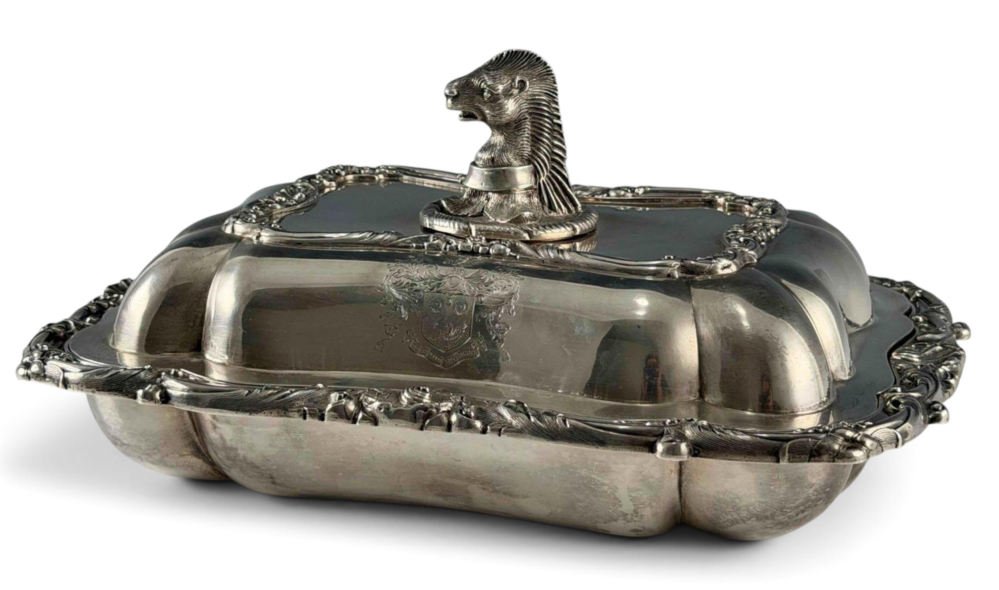 James Fray Irish Sterling Silver Covered Entrée Dish With Porcupine's-Head Finial