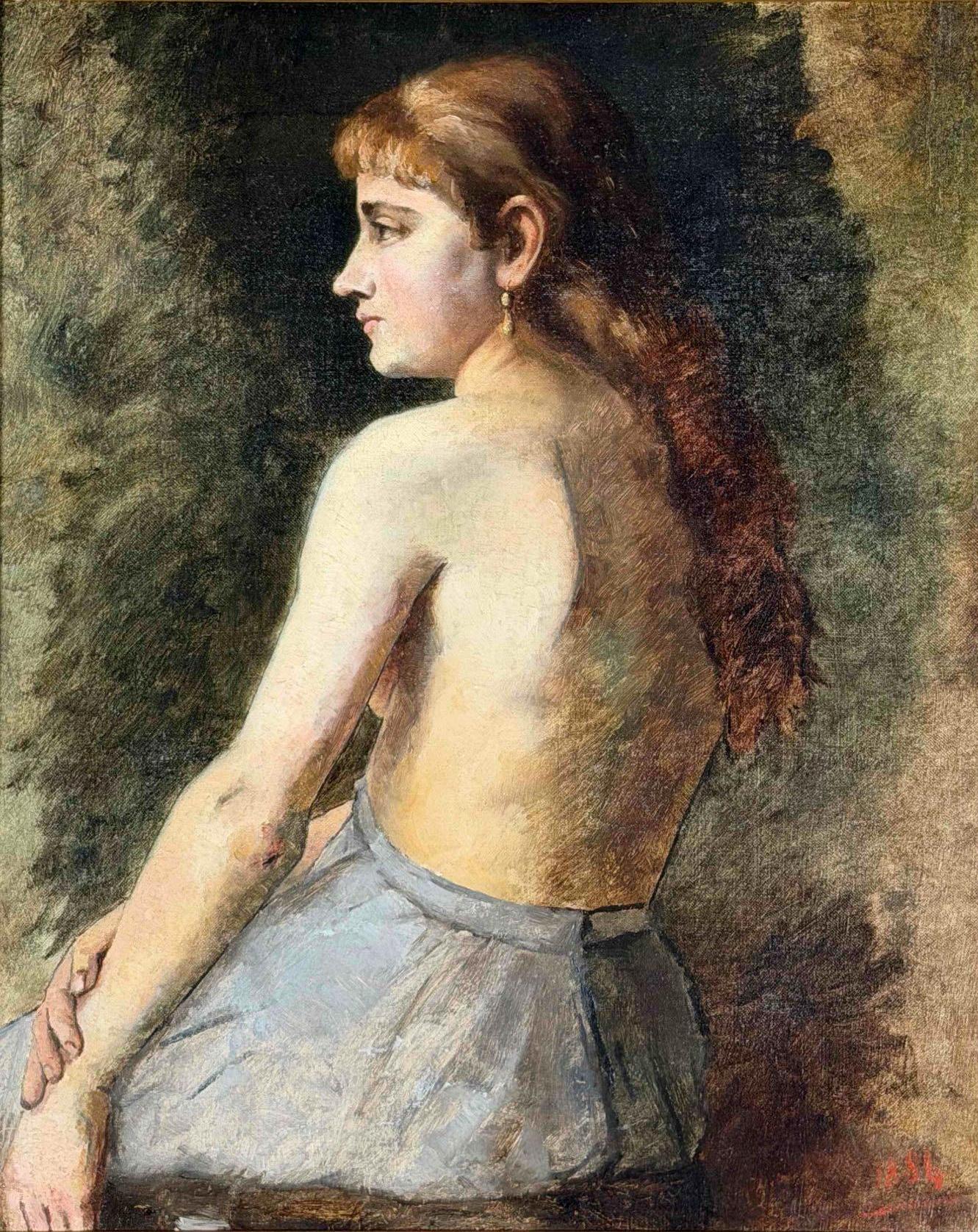 Woman With Gold Earring, Continental School, 19th Century, Oil On Canvas.