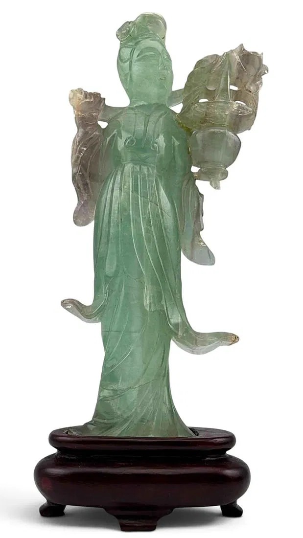 Chinese Carved Fluorite Figure of a Daoist Imortal