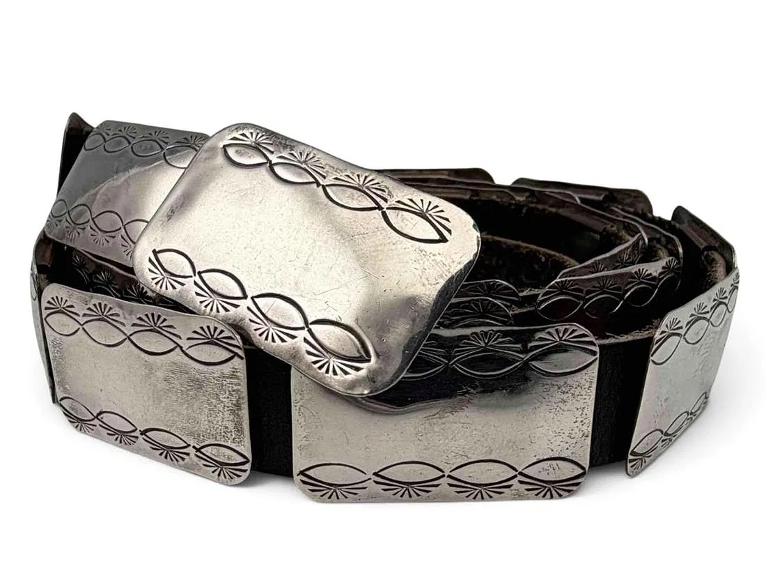 Kee Joe Benally (Navajo, 1936-2014) Sterling Silver Concho Belt, 1970s