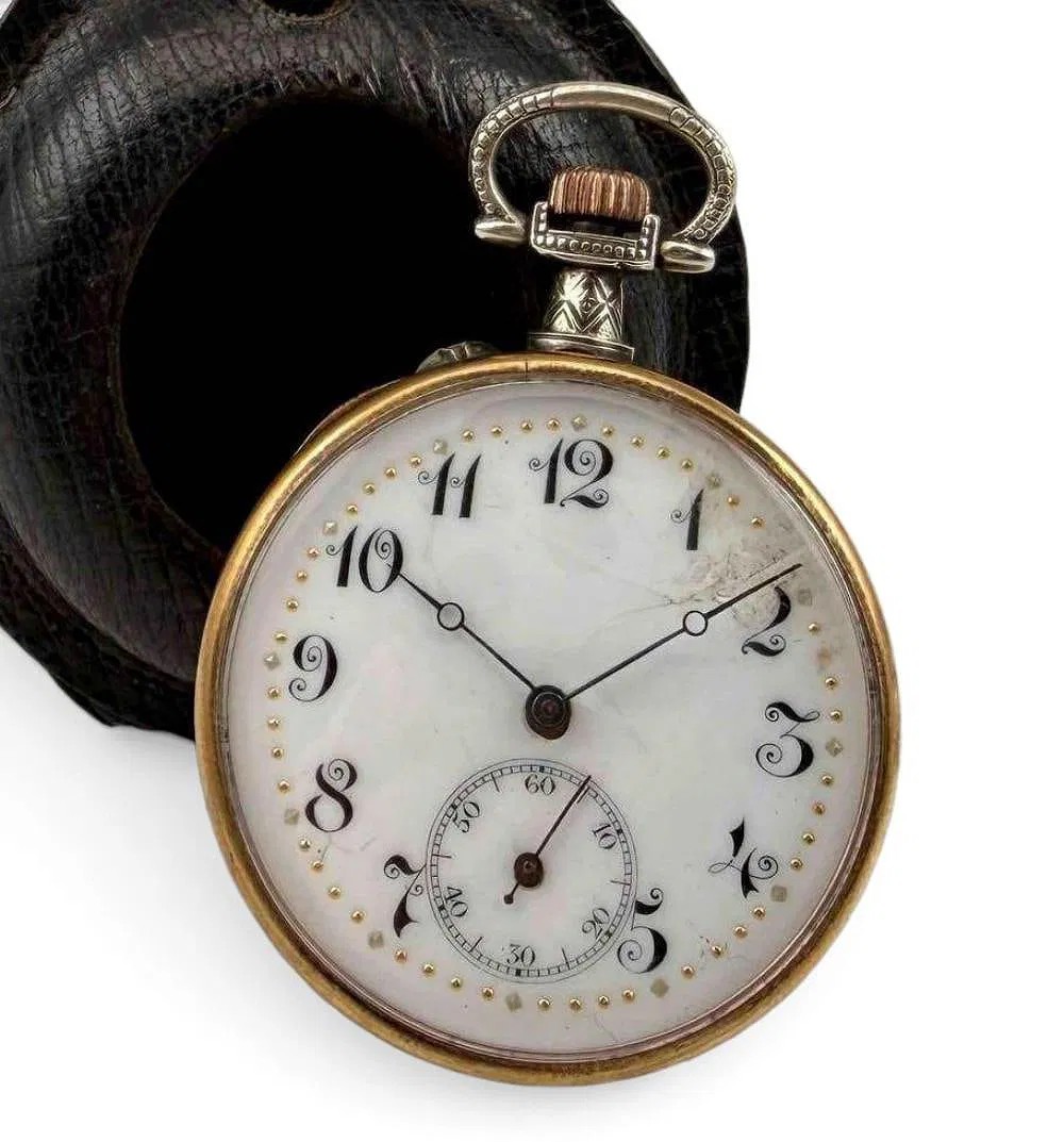French Frainier Argentan Military Wrist Conversion Pocket Watch, WWI Era.